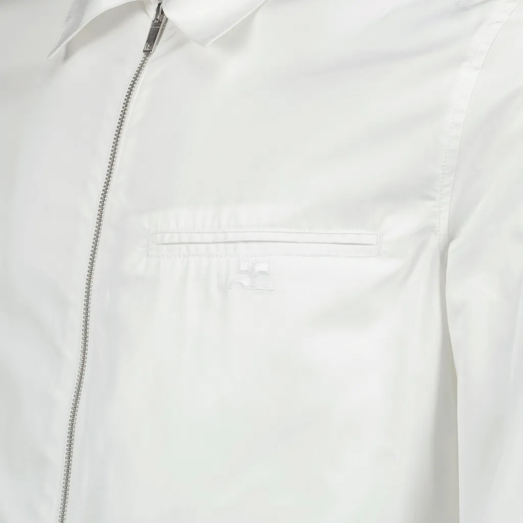 CourrÈGes Logo Embroidered Zipped Poplin Shirt
