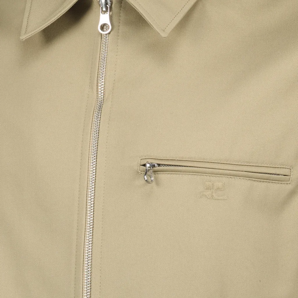 CourrÈGes Logo Plaque Zipped Jacket