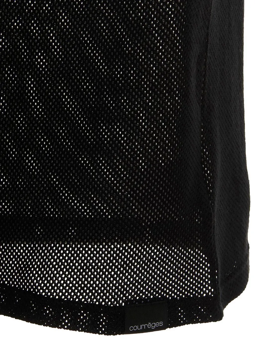 CourrÈGes Logo Patch Mesh T-Shirt