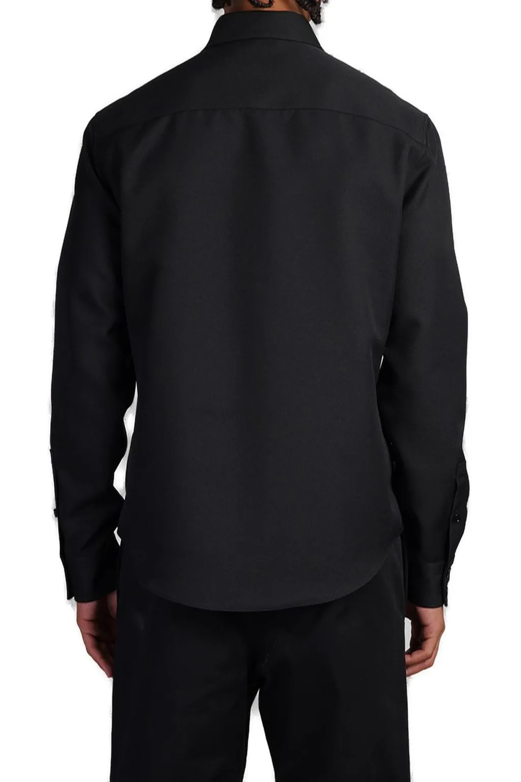 CourrÈGes One Pocket Curved Hem Twill Shirt