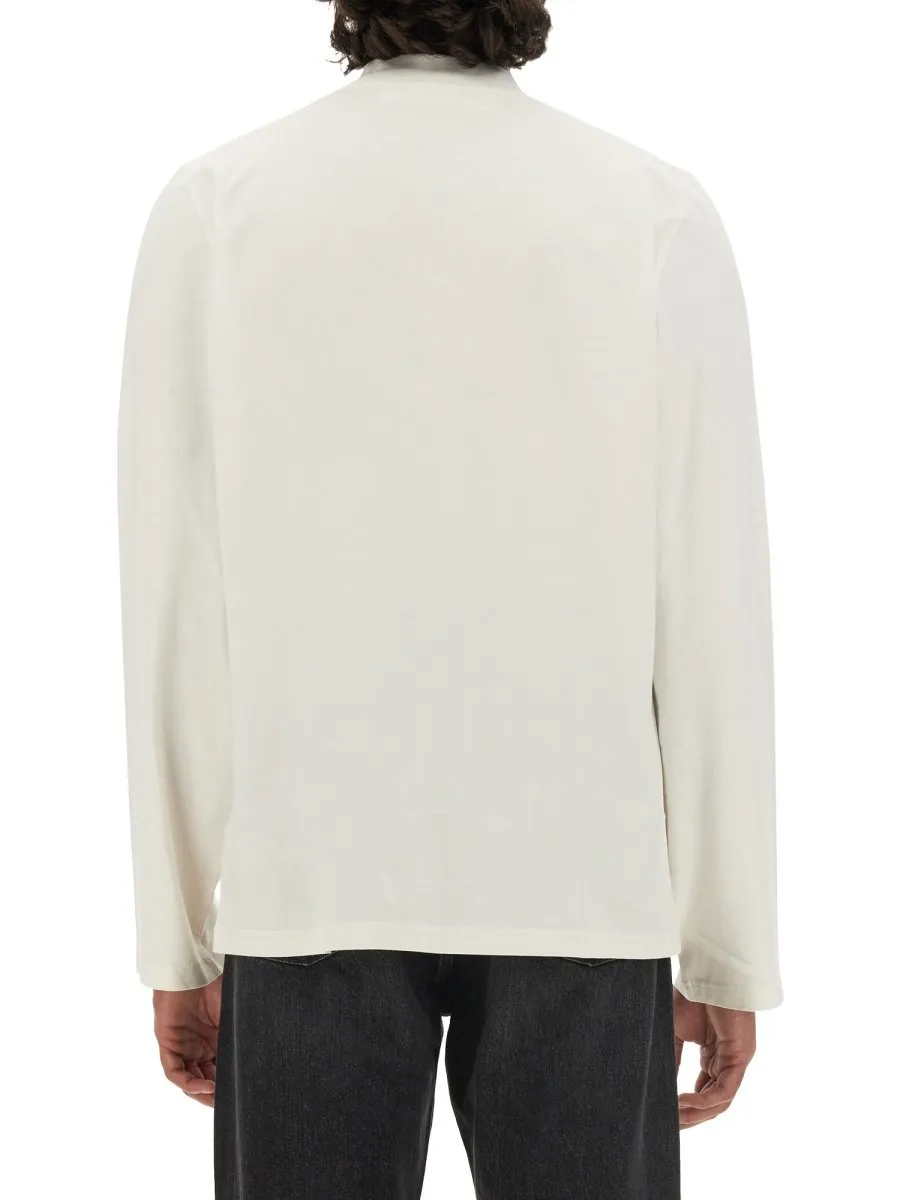 CourrÈGes Logo Embroidered Long-Sleeve T-Shirt