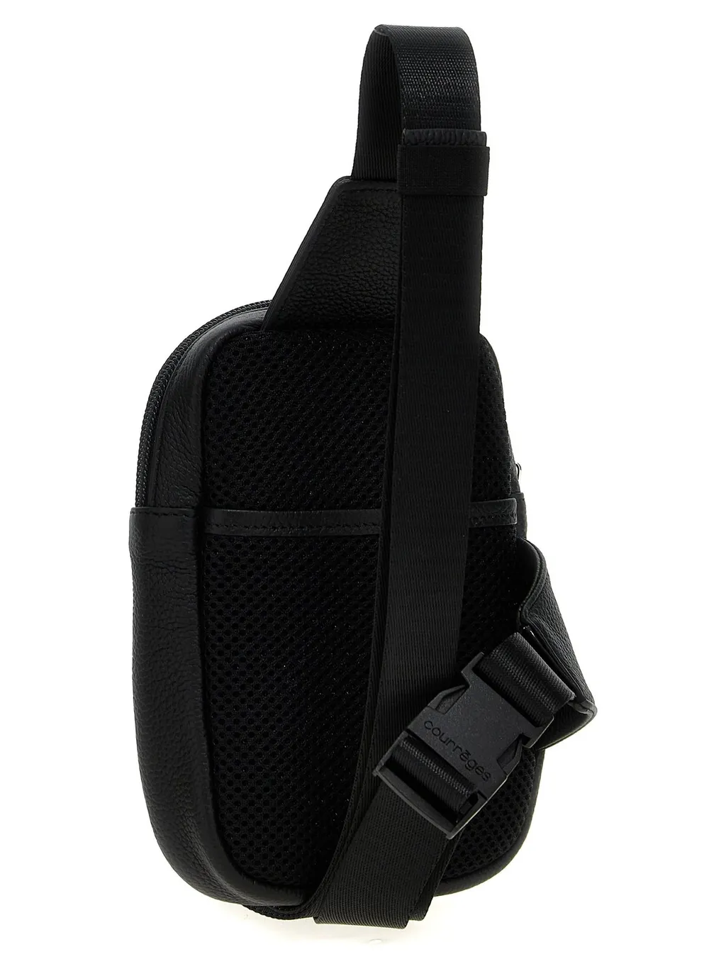 CourrÈGes Logo Embroidered Zip-Up Crossbody Bag
