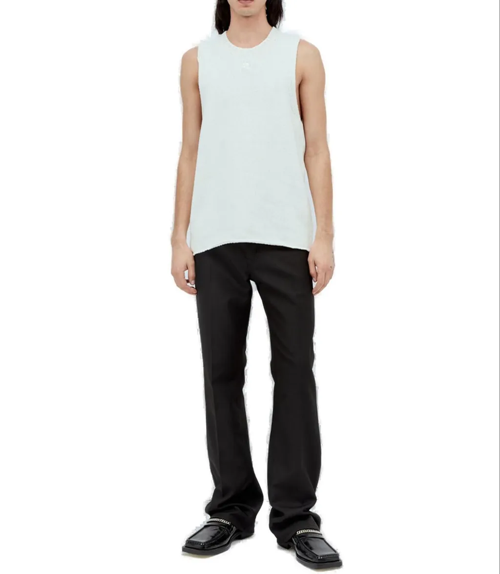 CourrÈGes Ribbed-Knit Sleeveless Tank Top