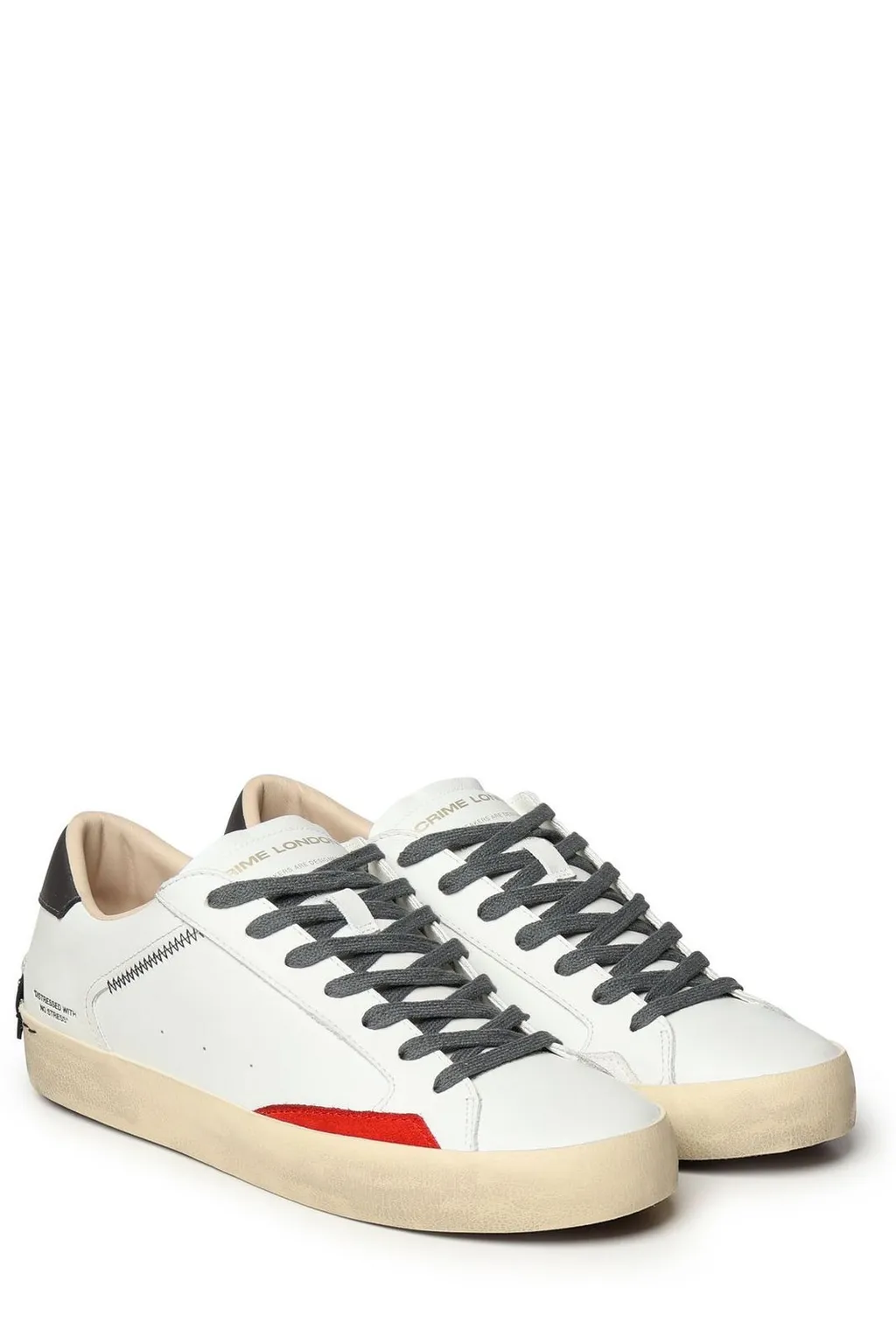 Crime London Disstressed Low-Top Sneakers