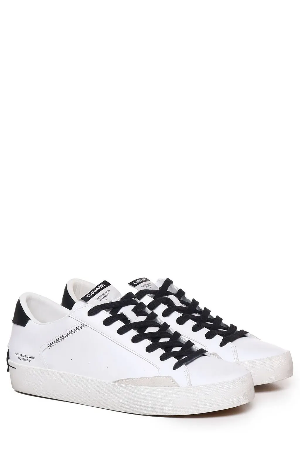 Crime London Distressed Lace-Up Sneakers