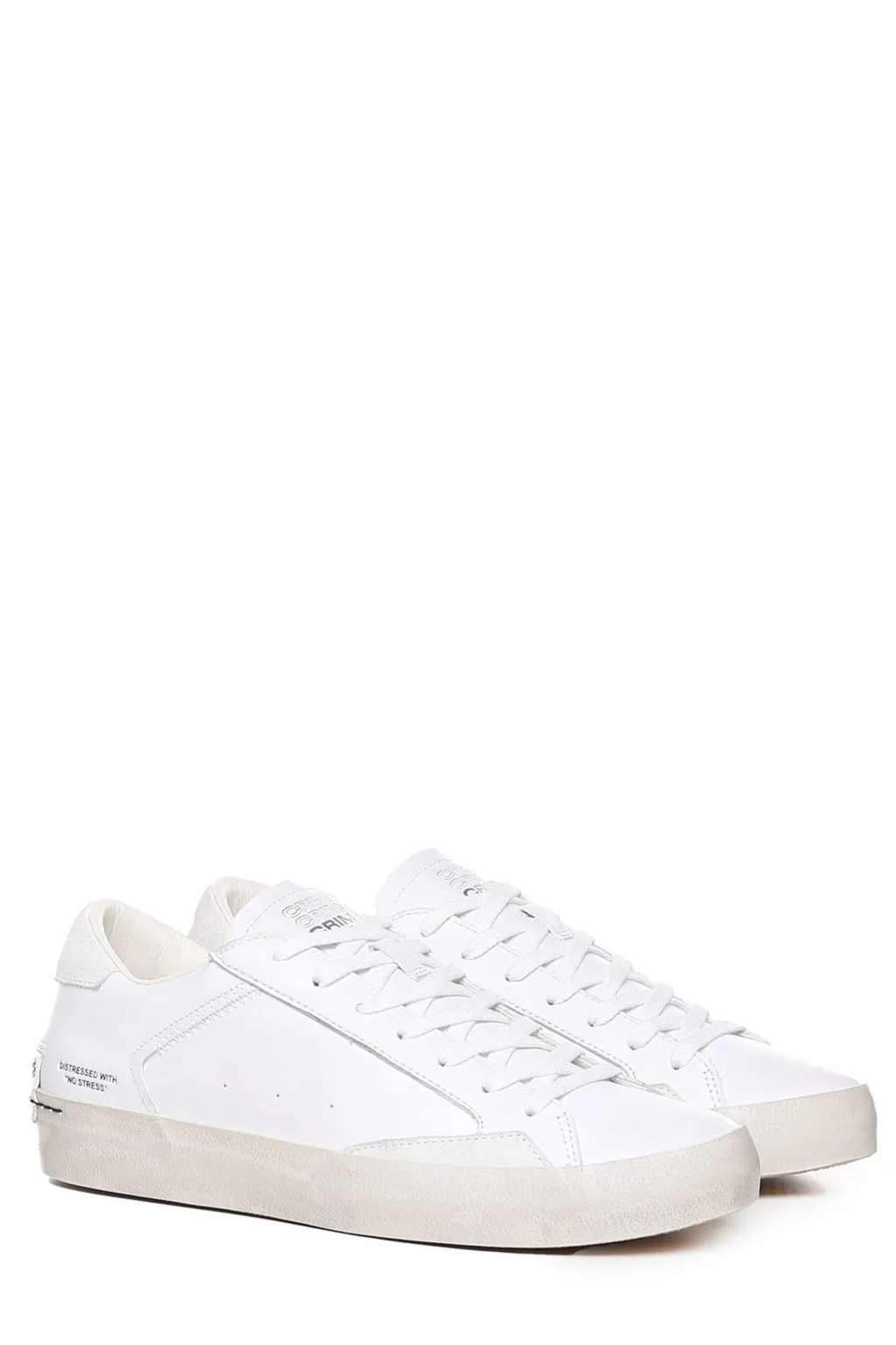 Crime London Distressed Lace-Up Sneakers