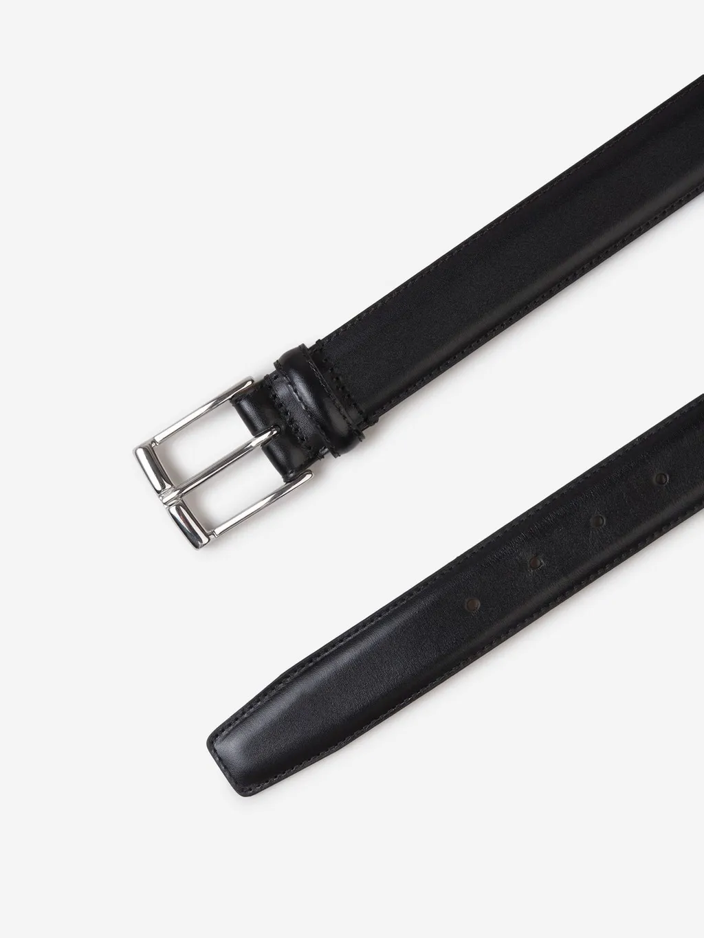 Crockett & Jones Silver Buckle Leather Belt