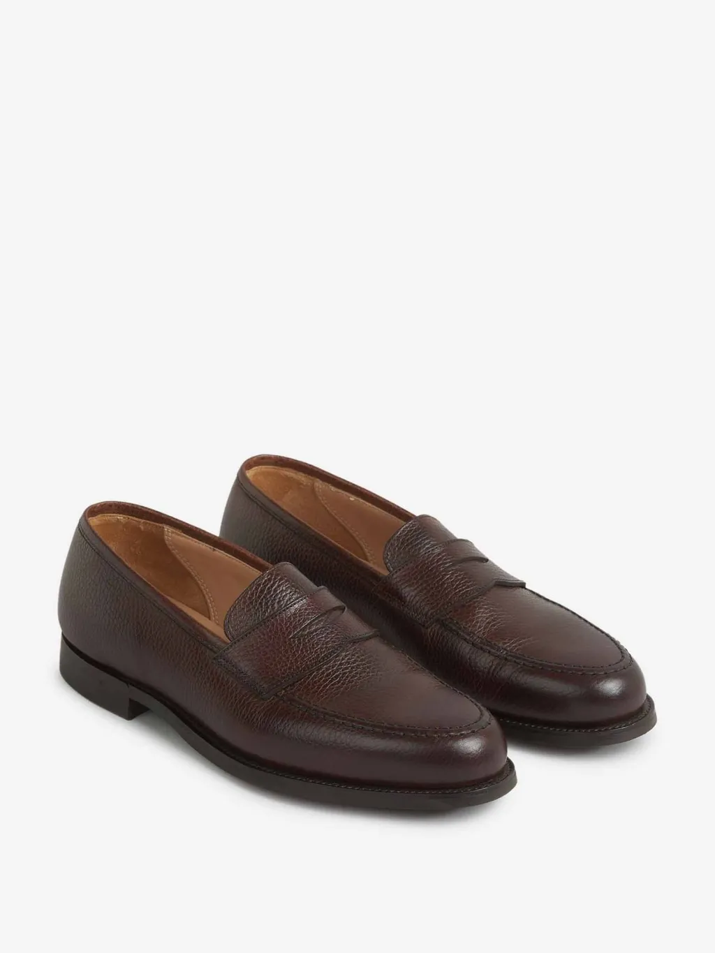 Crockett & Jones Bull Pebbled Leather Loafers