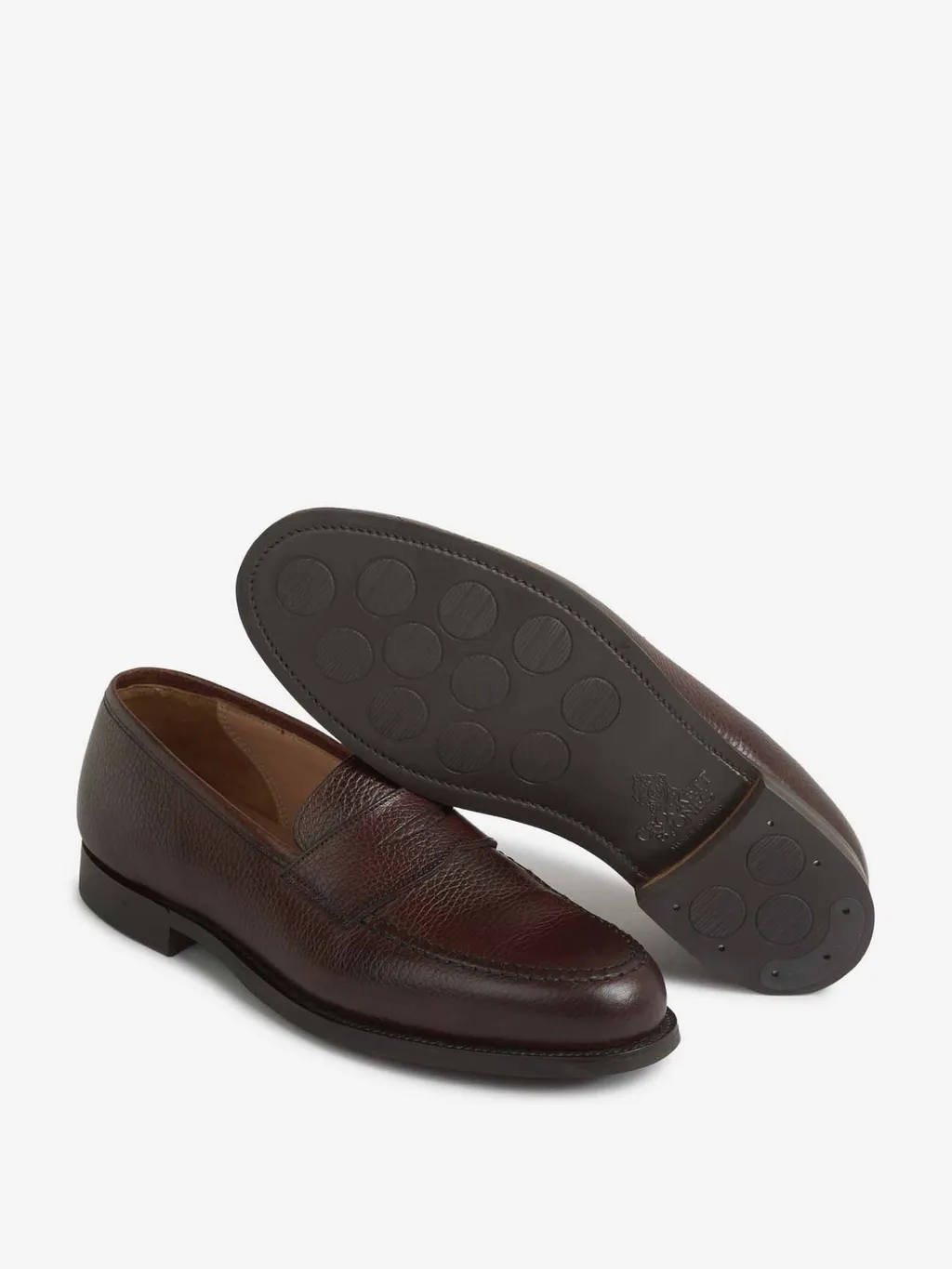 Crockett & Jones Bull Pebbled Leather Loafers