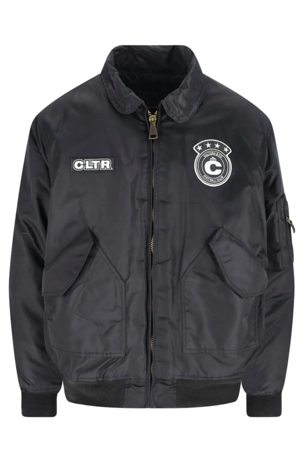 Cultura Logo Patch Zipped Bomber Jacket