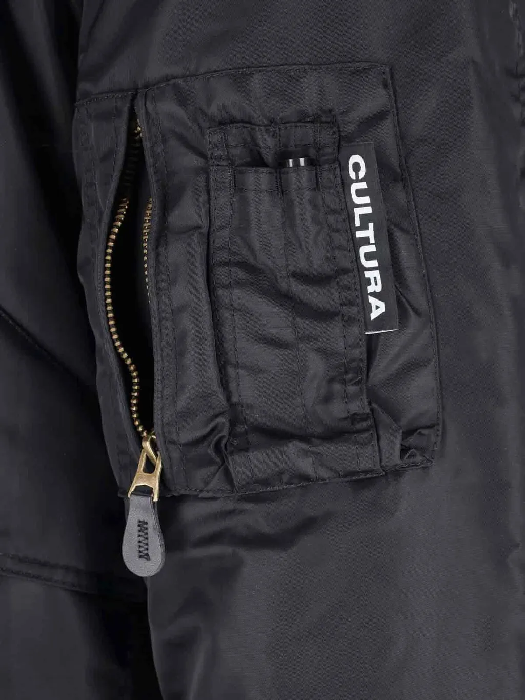 Cultura Logo Patch Zipped Bomber Jacket