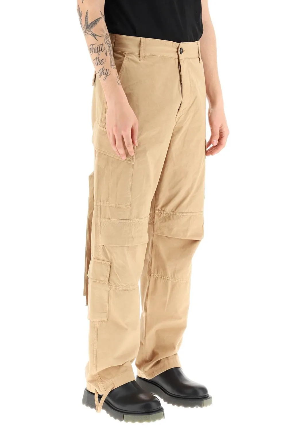 Darkpark Wide-Leg Drawstring Cargo Trousers