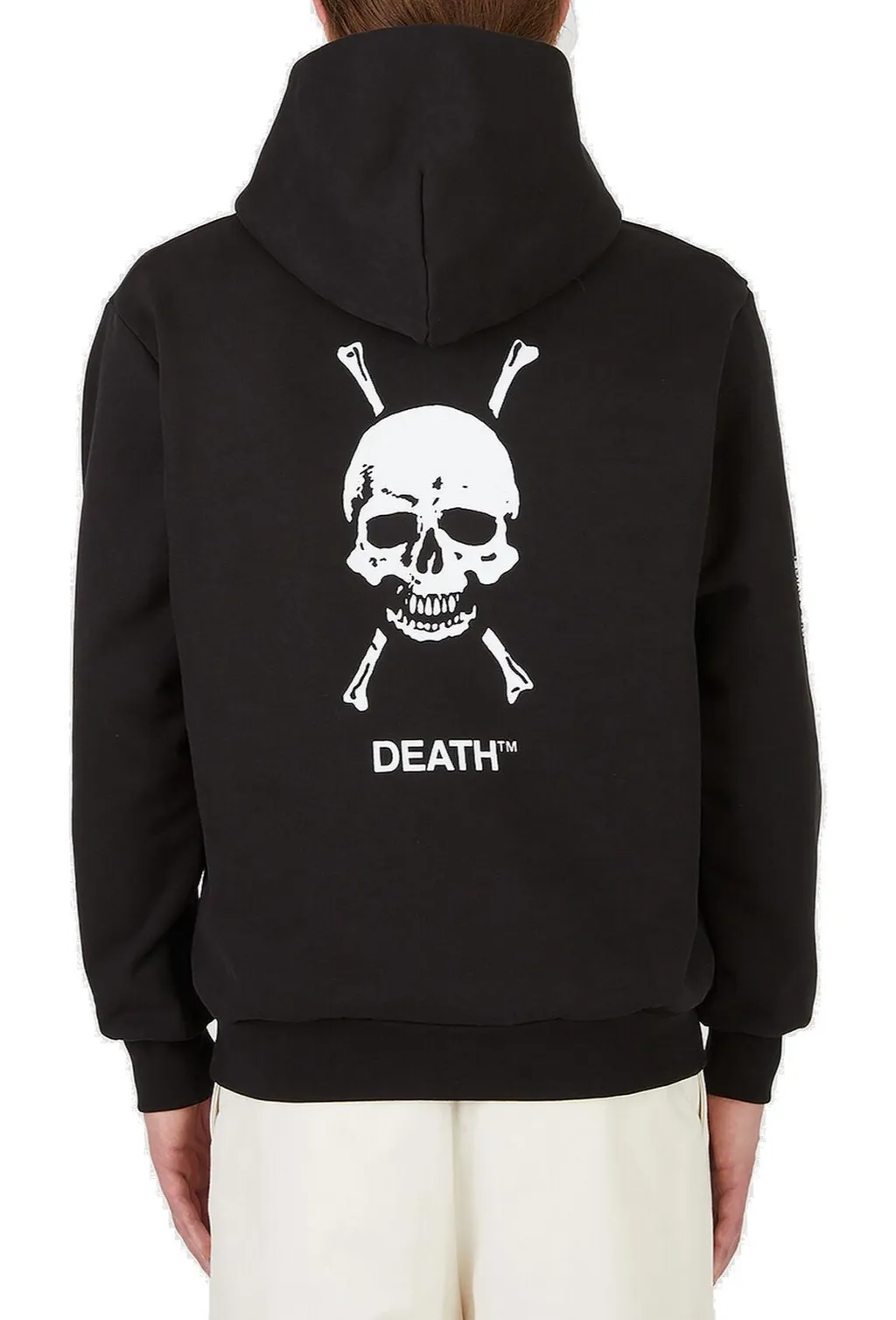 Death Cigarettes Skull Printed Long Sleeved Hoodie