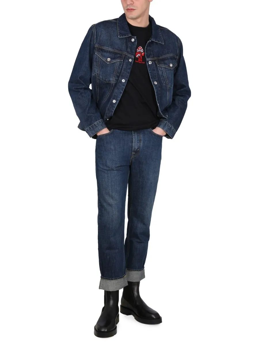 Department 5 Turn-Up Appliqué Logo Jeans
