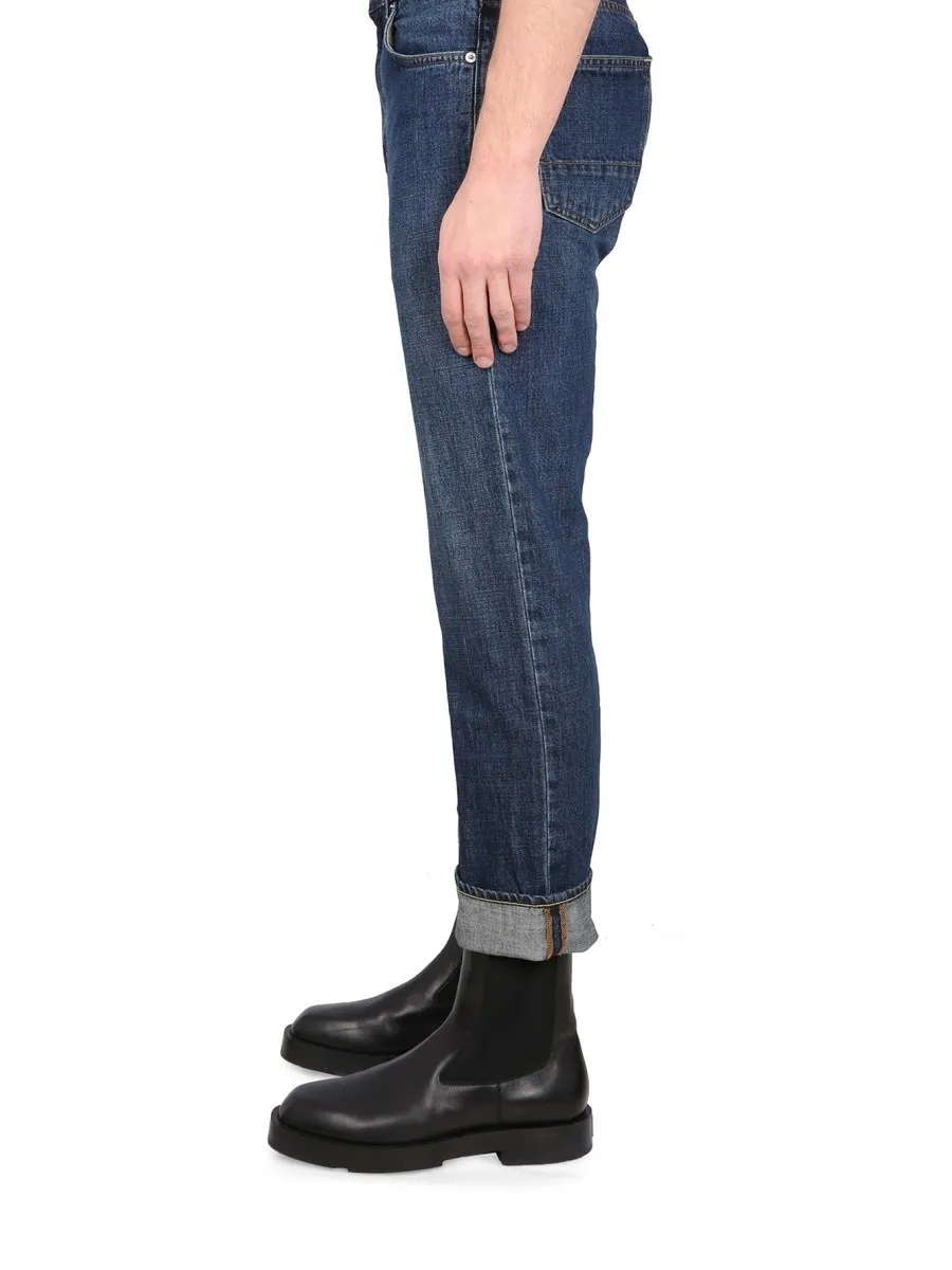 Department 5 Turn-Up Appliqué Logo Jeans