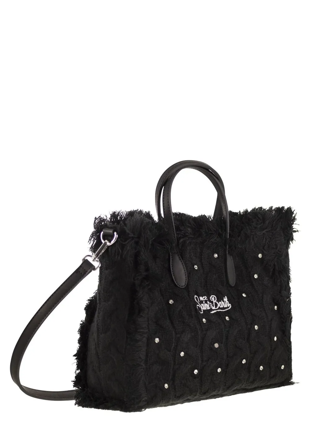 Mc2 Saint Barth Colette Embellished Fringed Braided Tote Bag