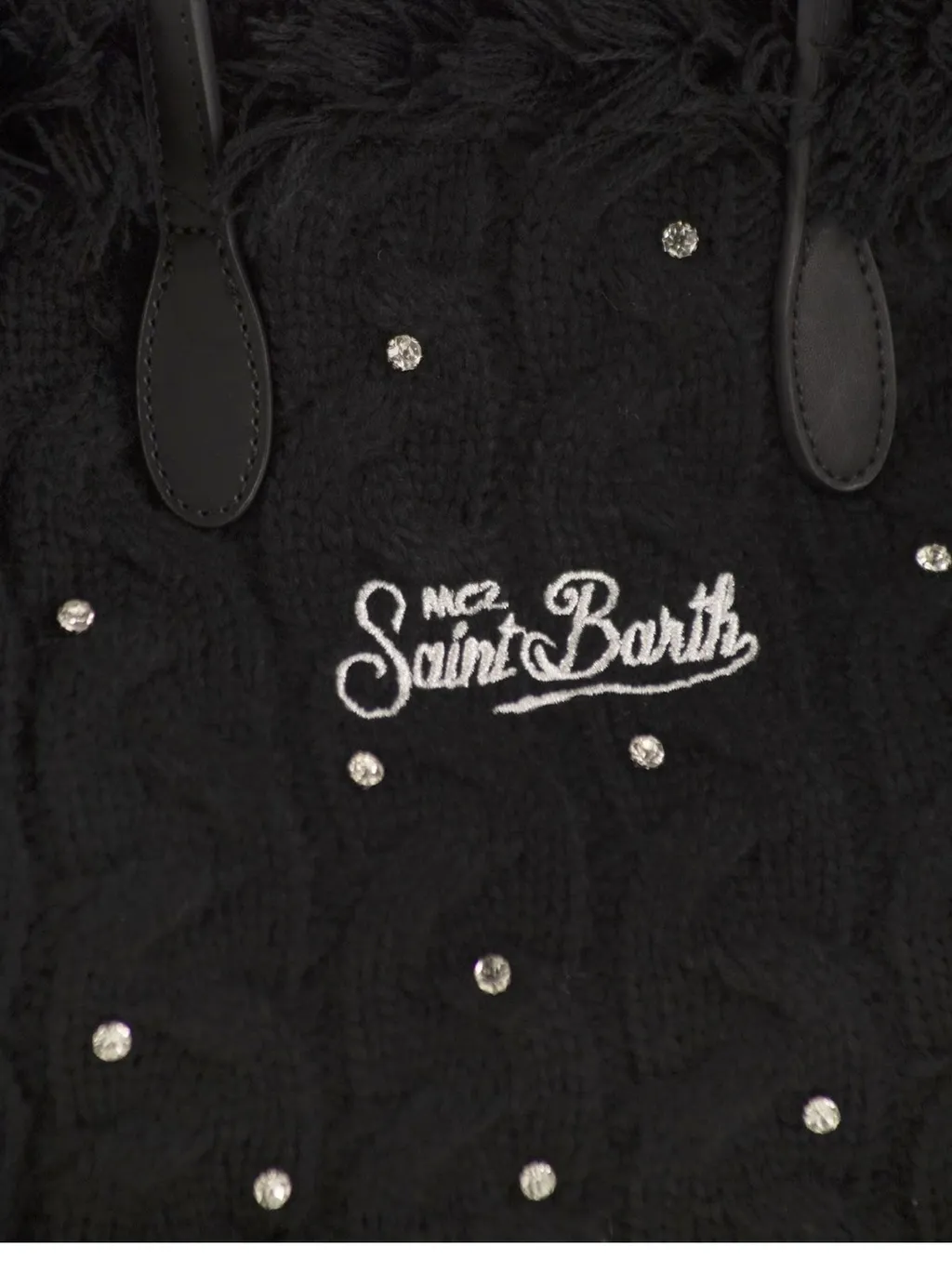 Mc2 Saint Barth Colette Embellished Fringed Braided Tote Bag
