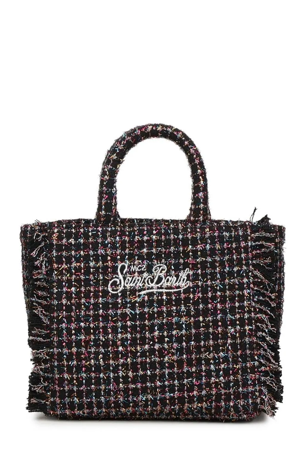 Mc2 Saint Barth Fringed Checked Tote Bag