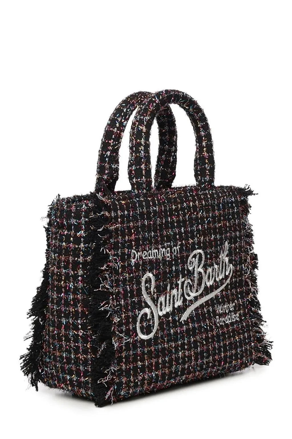 Mc2 Saint Barth Fringed Checked Tote Bag