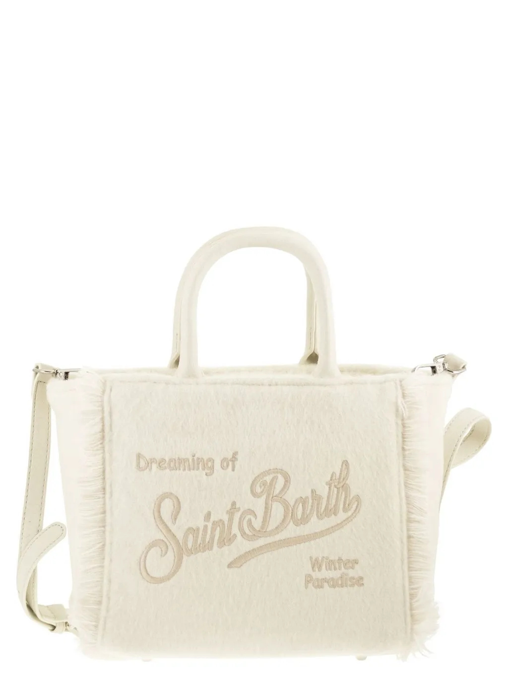 Mc2 Saint Barth Logo Embroidered Fringed Tote Bag