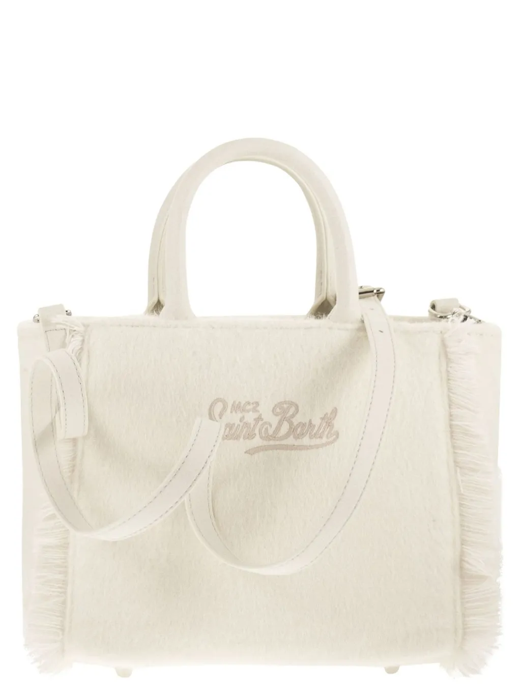 Mc2 Saint Barth Logo Embroidered Fringed Tote Bag