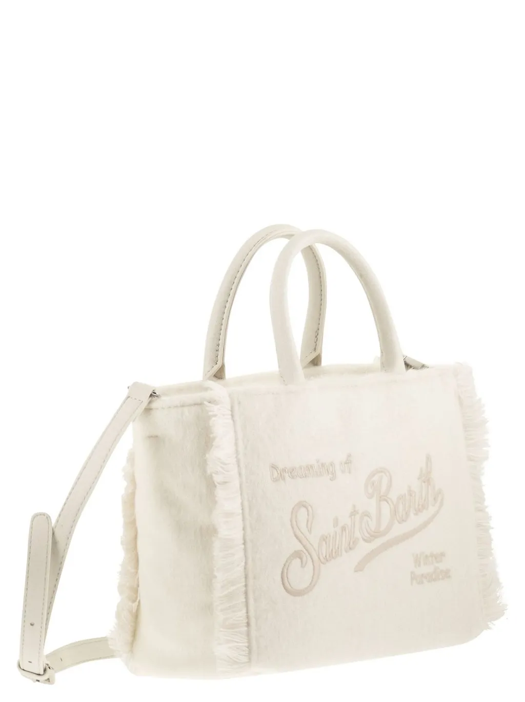 Mc2 Saint Barth Logo Embroidered Fringed Tote Bag