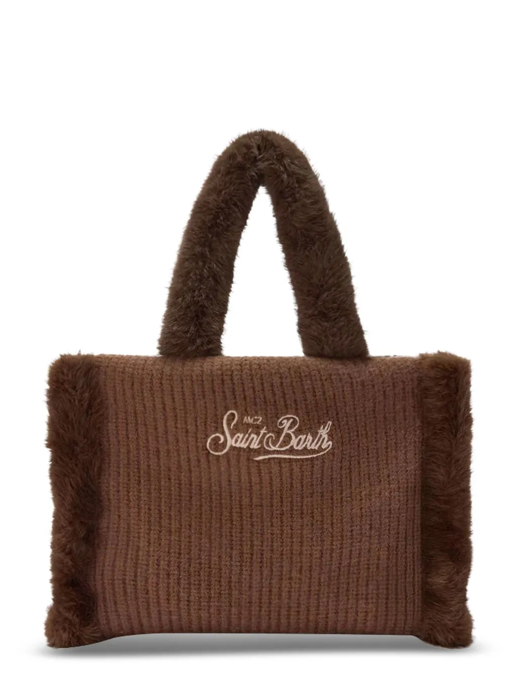 Mc2 Saint Barth Colette Shearling Ribbed Handbag