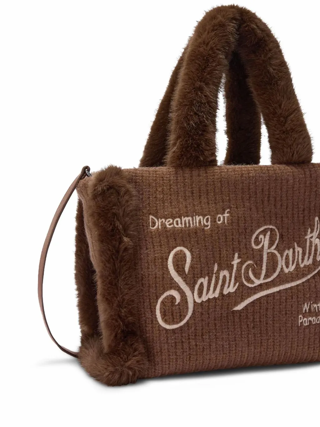 Mc2 Saint Barth Colette Shearling Ribbed Handbag