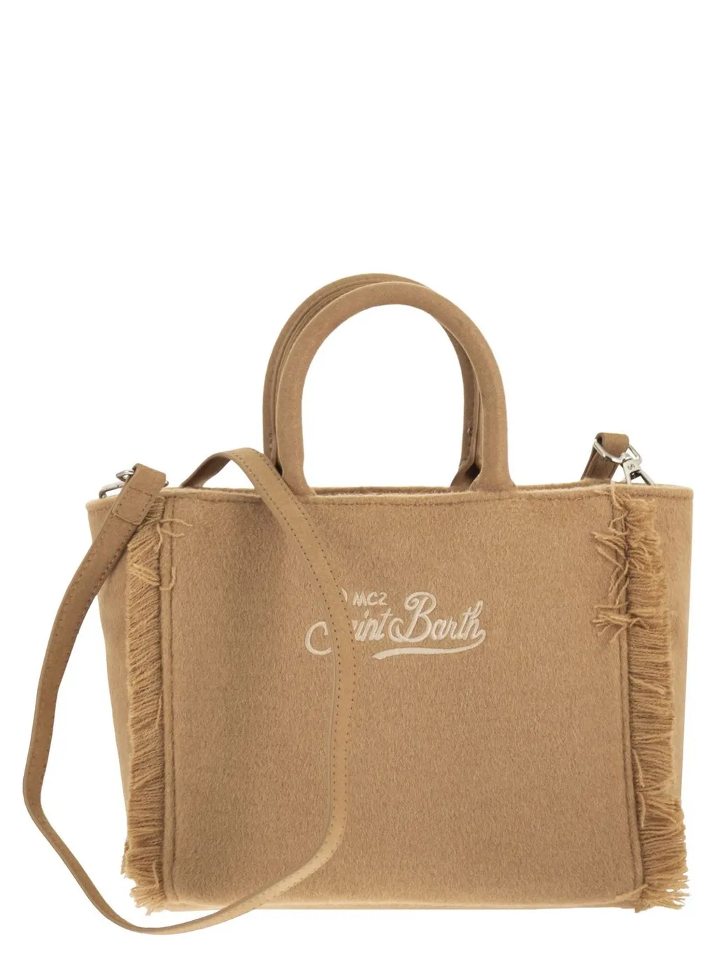 Mc2 Saint Barth Logo Embroidered Fringed Tote Bag
