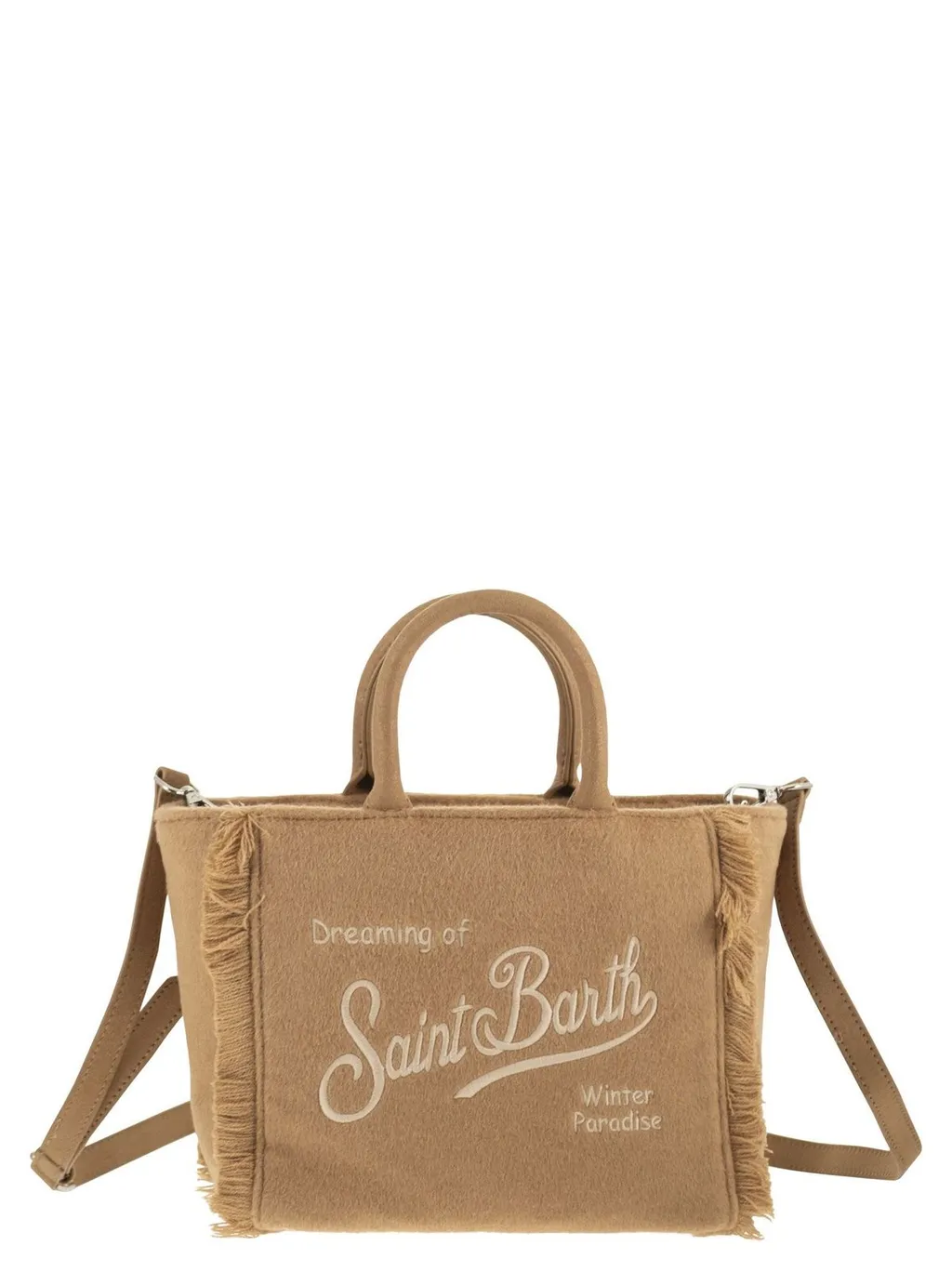 Mc2 Saint Barth Logo Embroidered Fringed Tote Bag