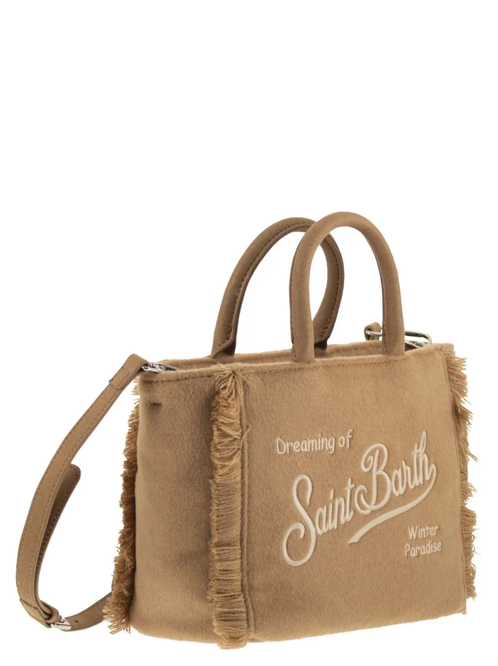 Mc2 Saint Barth Logo Embroidered Fringed Tote Bag