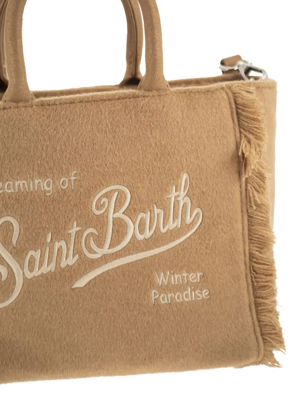 Mc2 Saint Barth Logo Embroidered Fringed Tote Bag