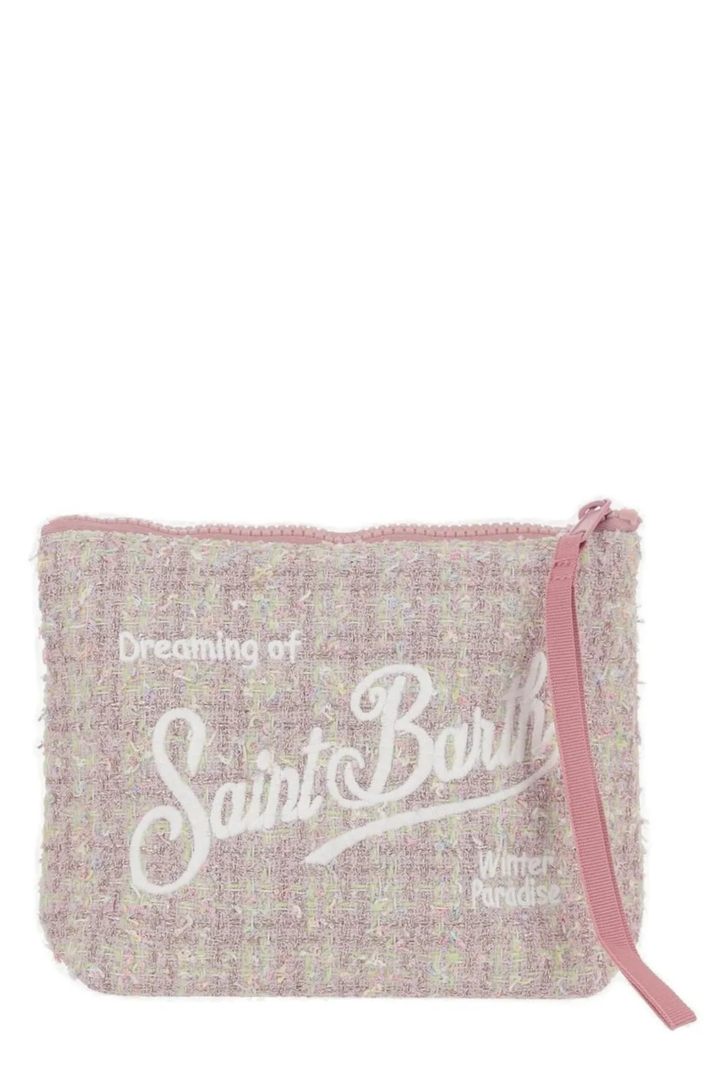 Mc2 Saint Barth Zipped Tweed Clutch Bag