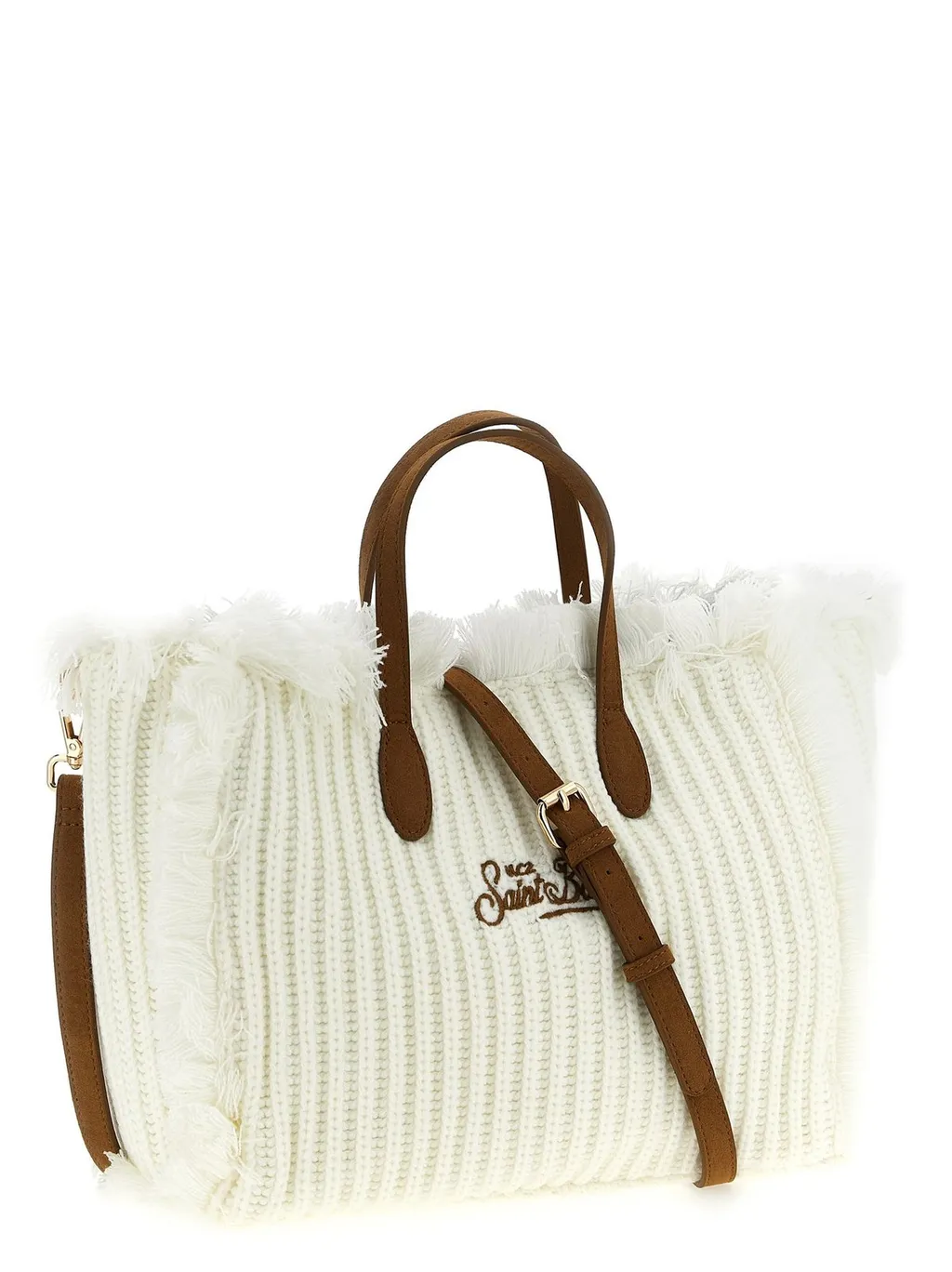 Mc2 Saint Barth Colette Knitted Fringed Handbag