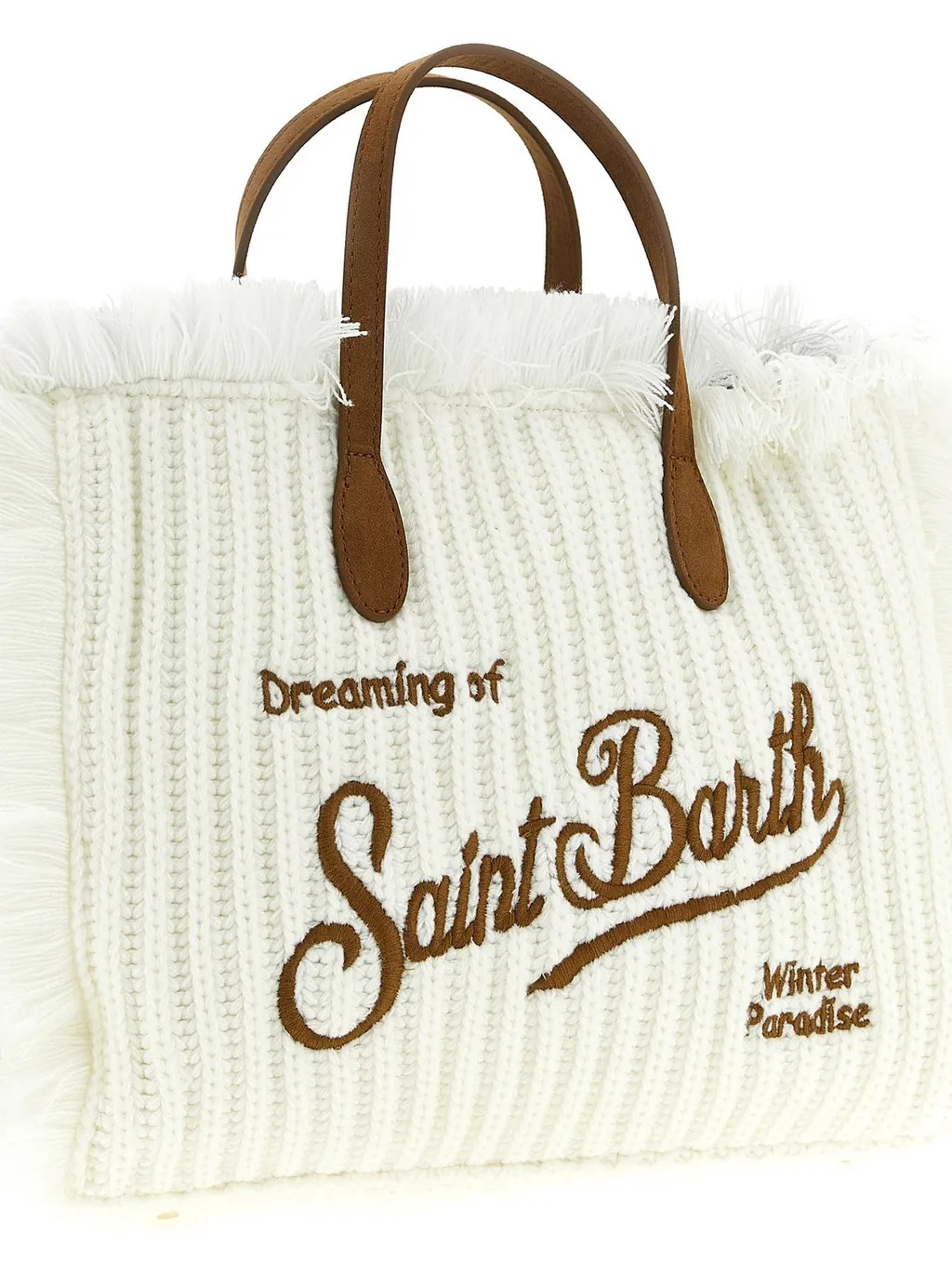 Mc2 Saint Barth Colette Knitted Fringed Handbag