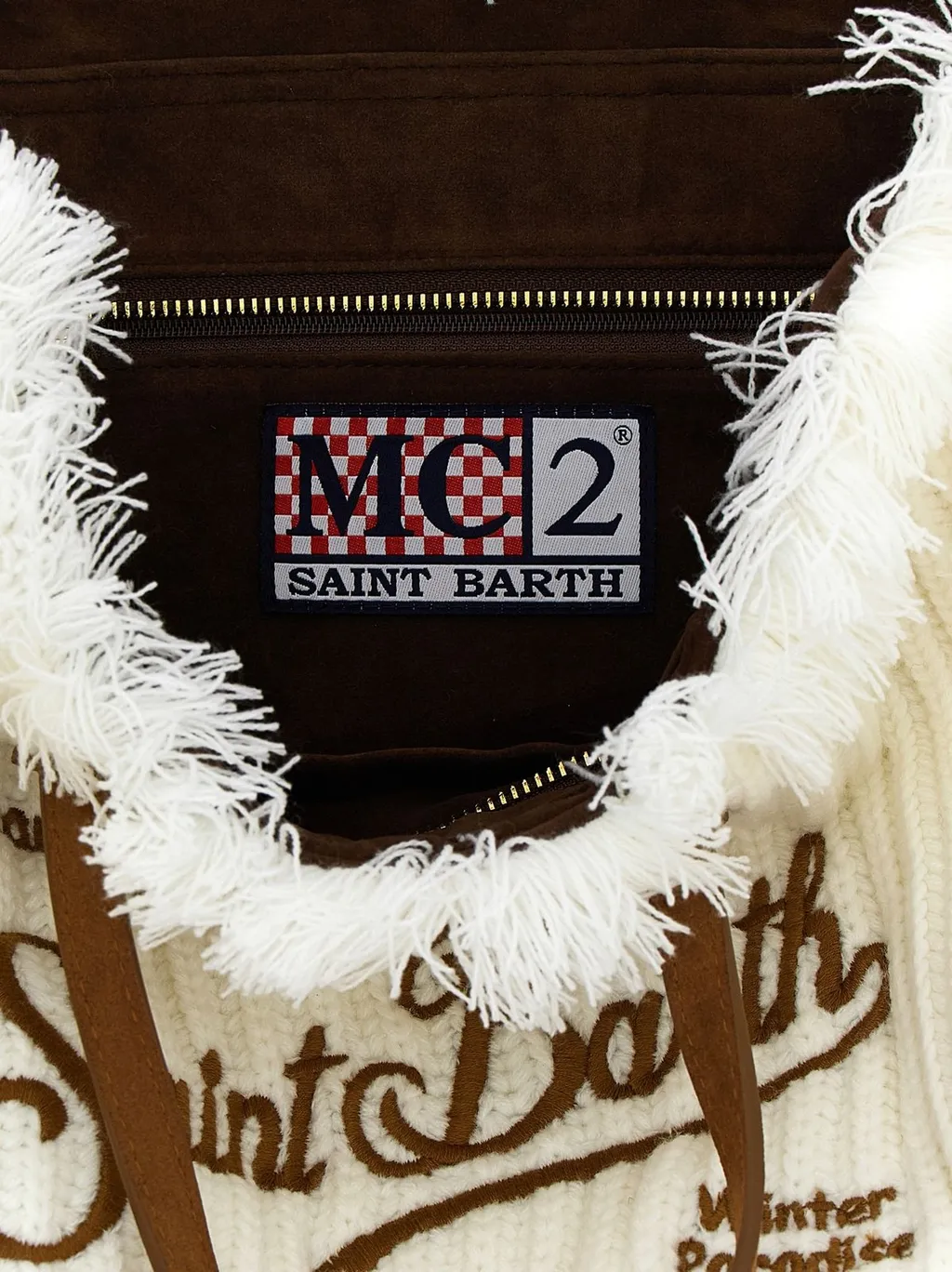 Mc2 Saint Barth Colette Knitted Fringed Handbag