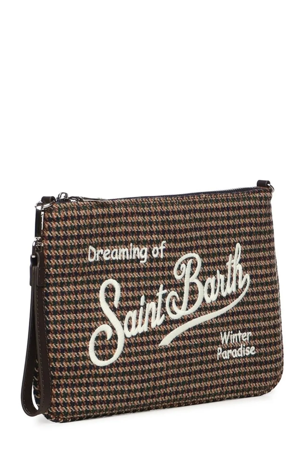 Mc2 Saint Barth Parisian Houndstooth Zipped Clutch Bag