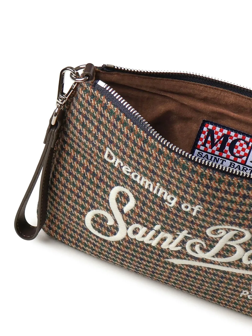 Mc2 Saint Barth Parisian Houndstooth Zipped Clutch Bag