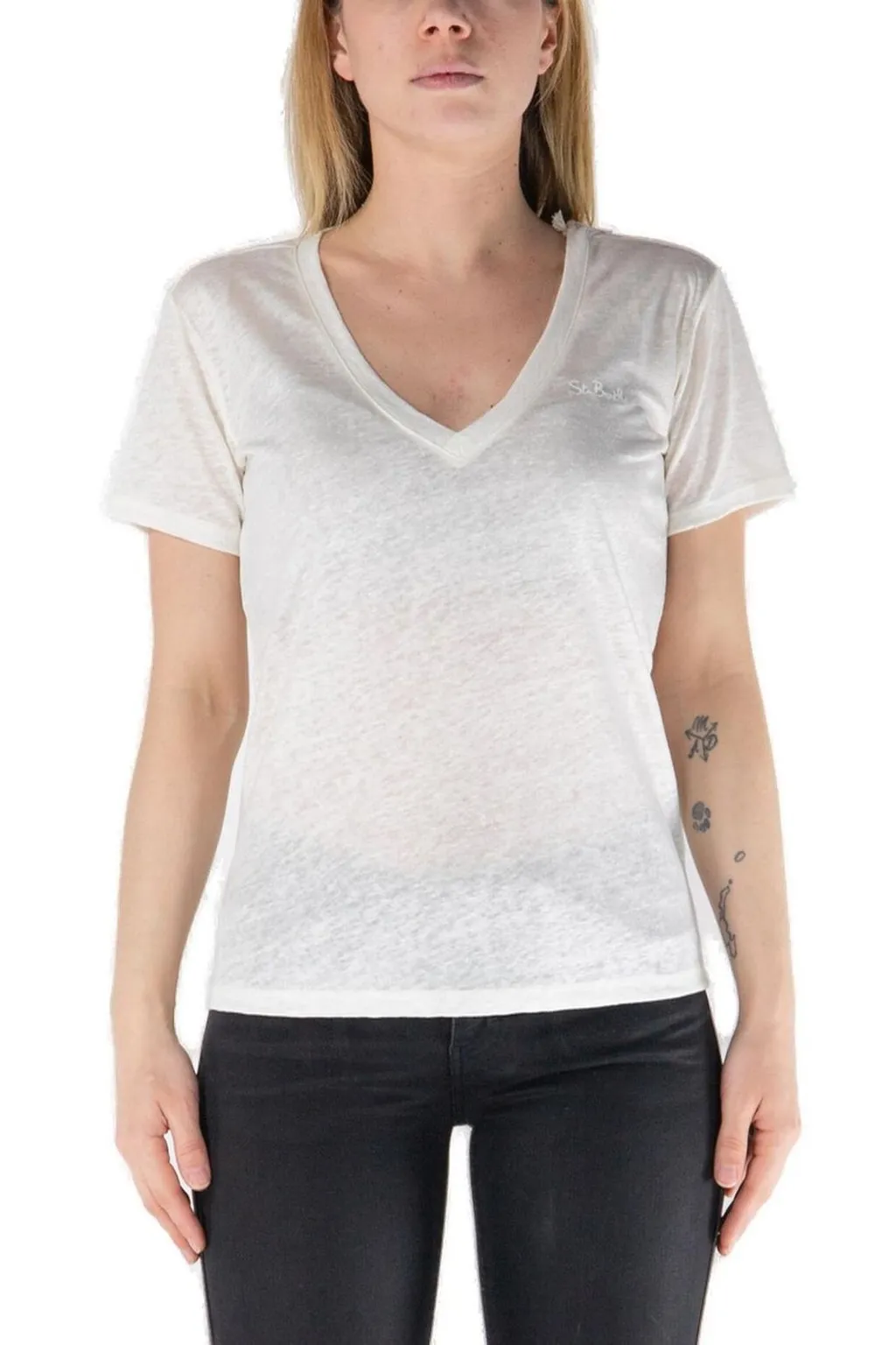 Mc2 Saint Barth Eloise Jersey V-Neck T-Shirt