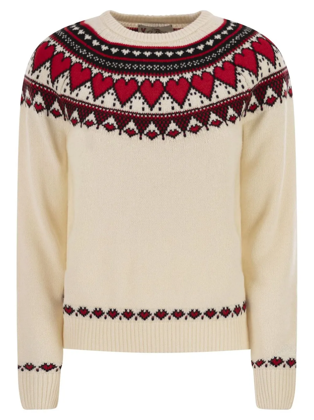 Mc2 Saint Barth Fair Isle Heart Print Crewneck Jumper