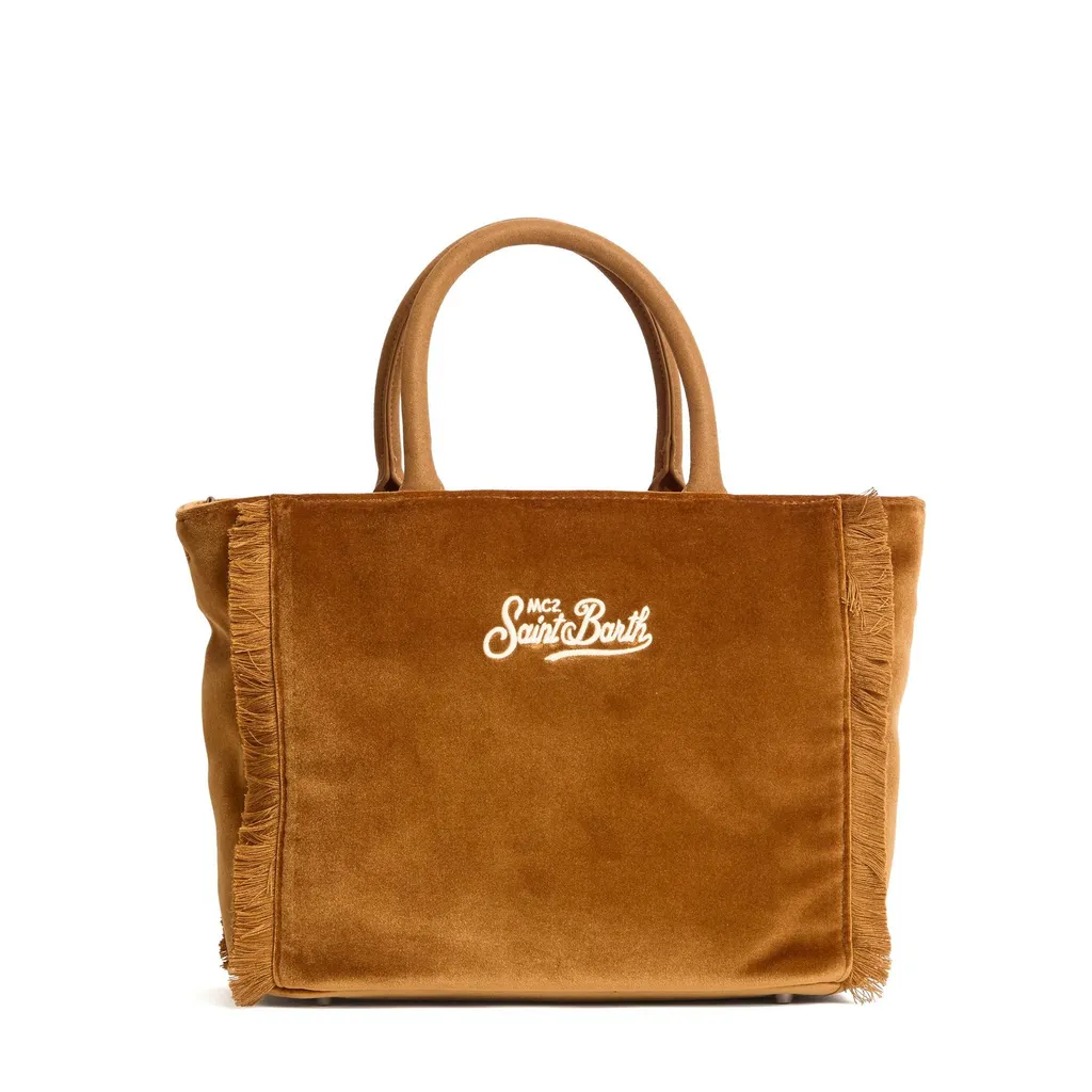 Mc2 Saint Barth Fringed Velvet Tote Bag