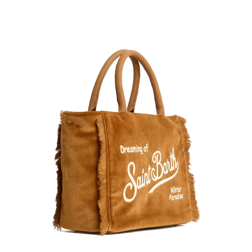 Mc2 Saint Barth Fringed Velvet Tote Bag