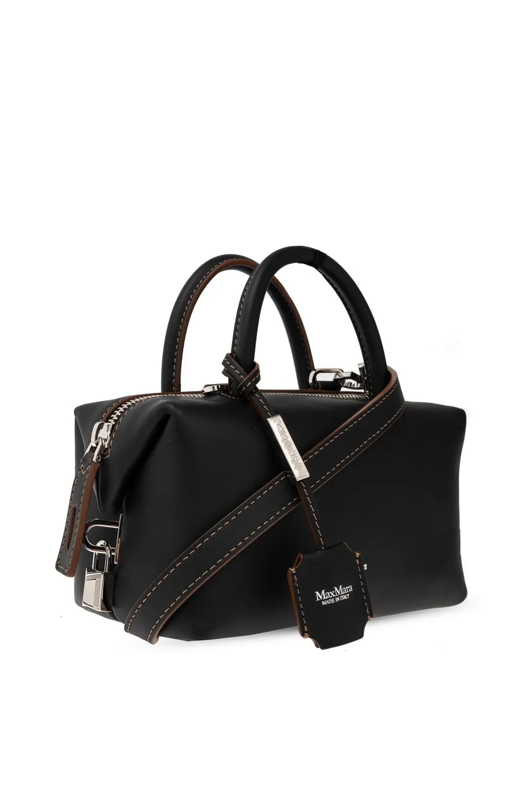 Max Mara Logo Printed Zip-Up Top Handle Bag