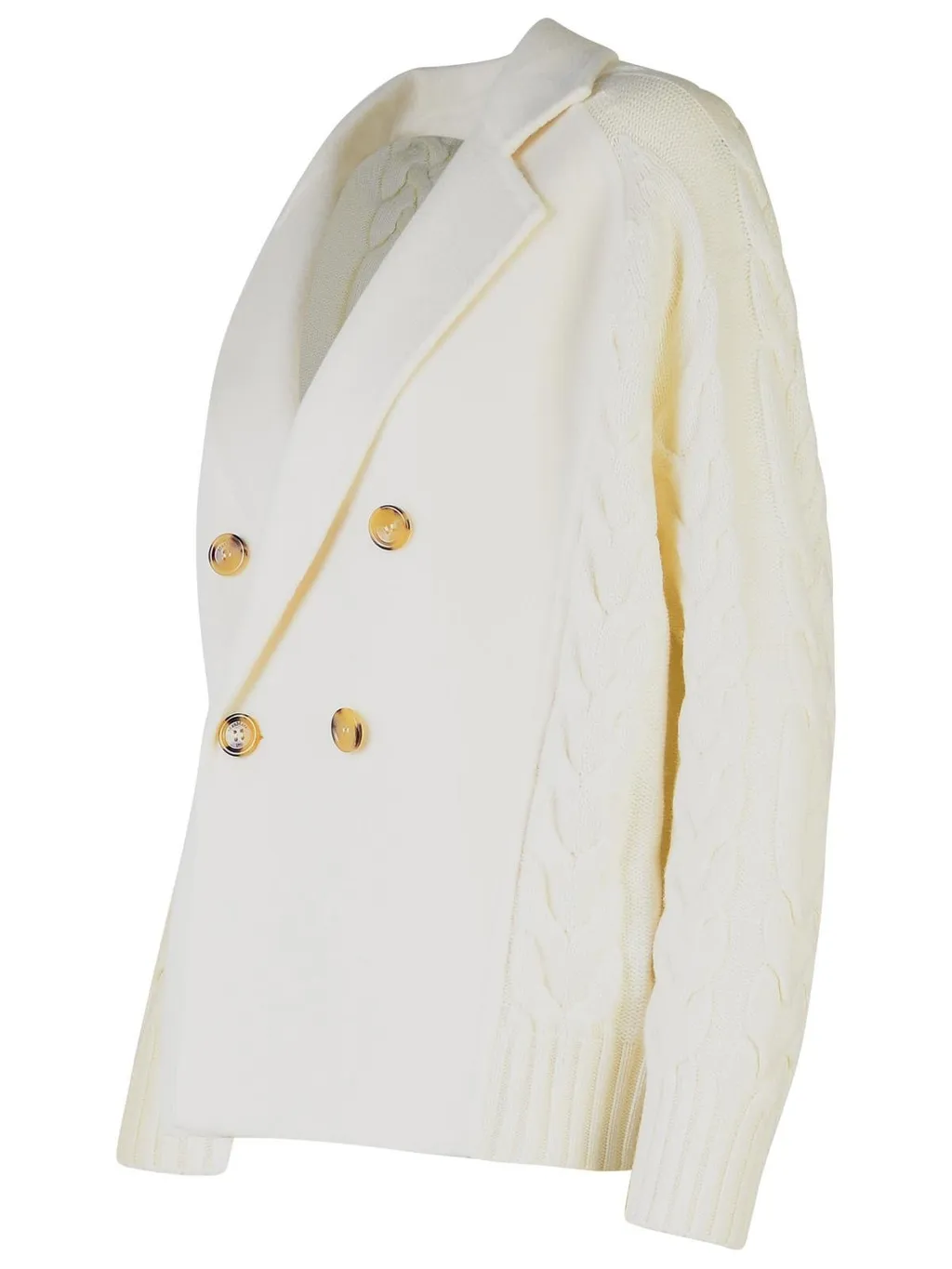 Max Mara Micio Double-Breasted Cable-Knit Cardigan