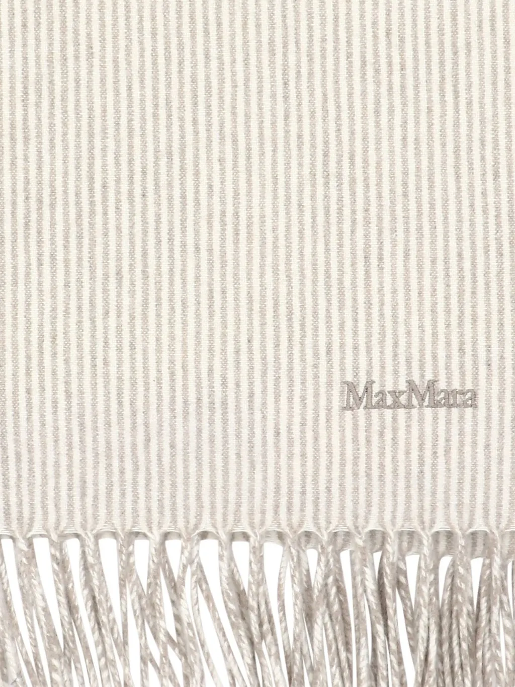 Max Mara Logo Embroidered Striped Scarf