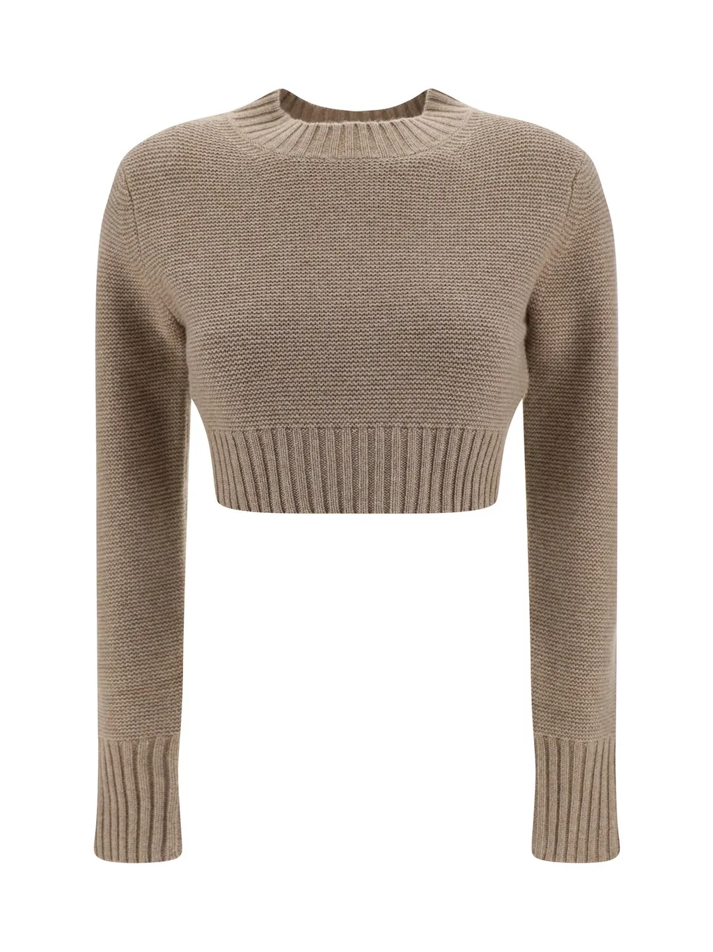 Max Mara Crewneck Long-Sleeved Cropped Jumper