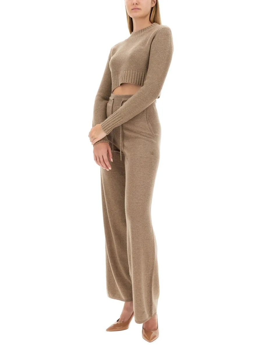 Max Mara Crewneck Long-Sleeved Cropped Jumper