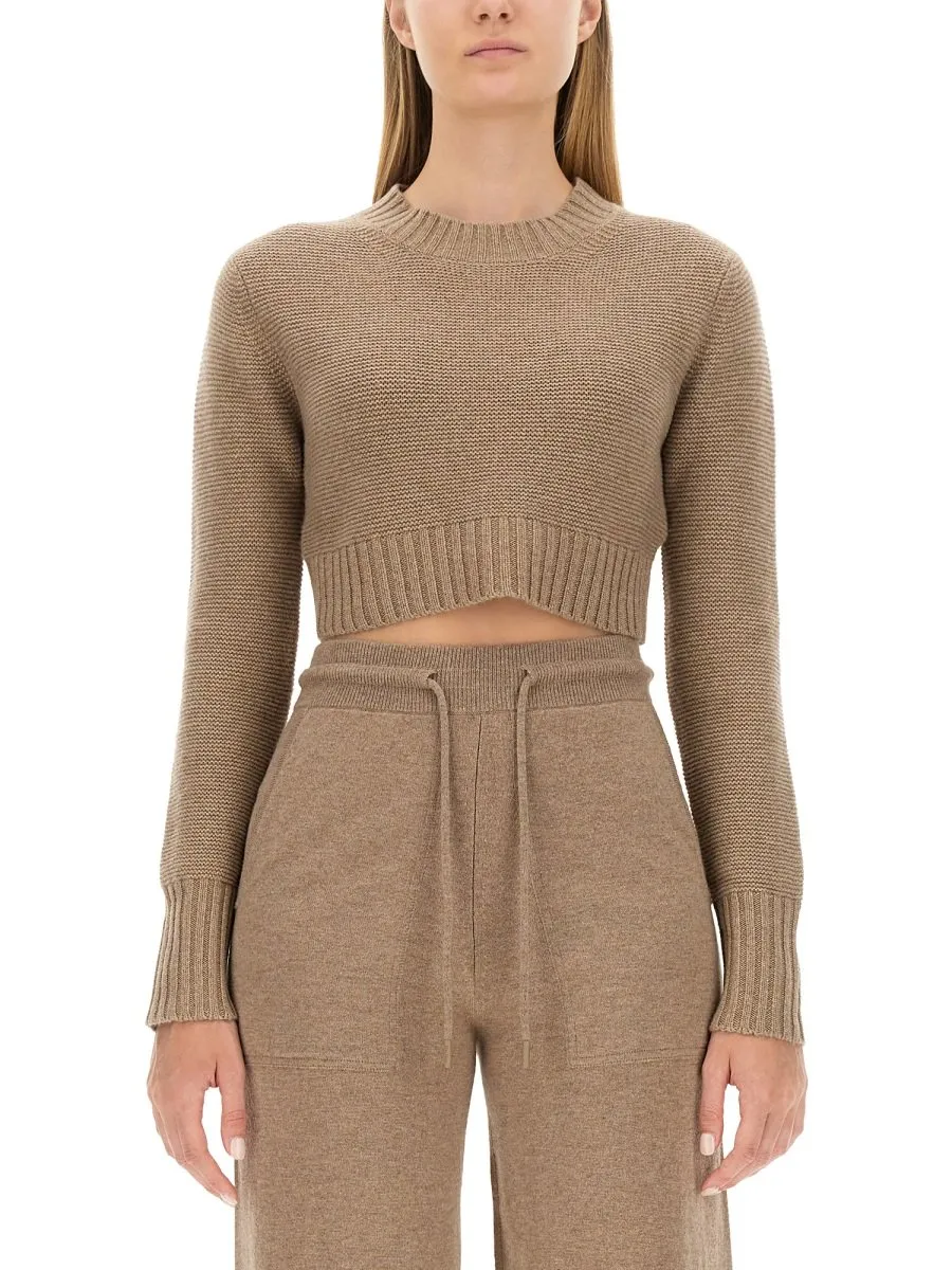 Max Mara Crewneck Long-Sleeved Cropped Jumper