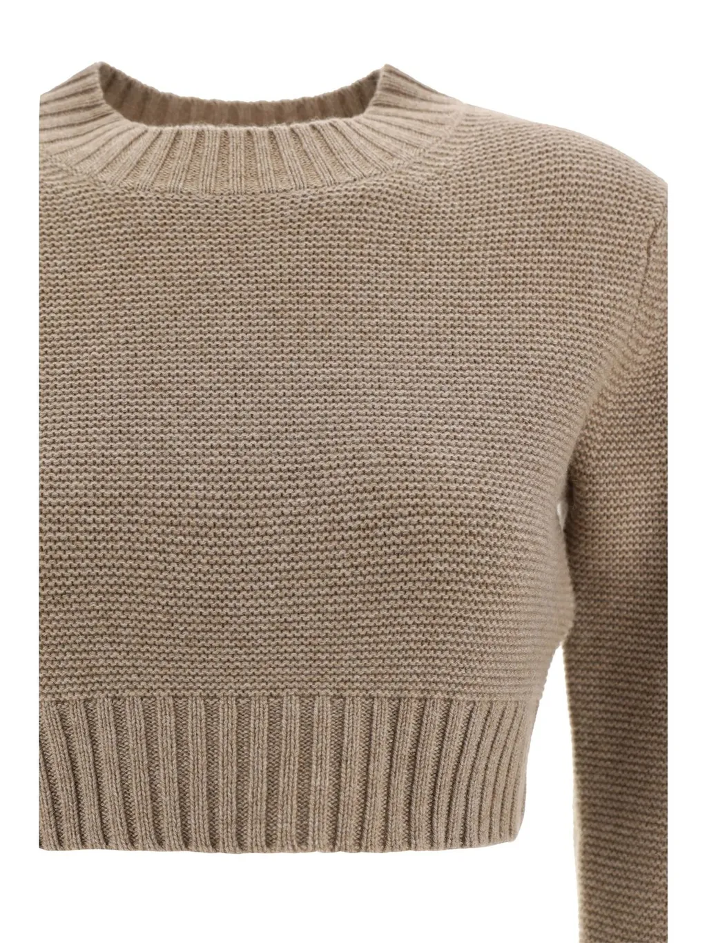 Max Mara Crewneck Long-Sleeved Cropped Jumper