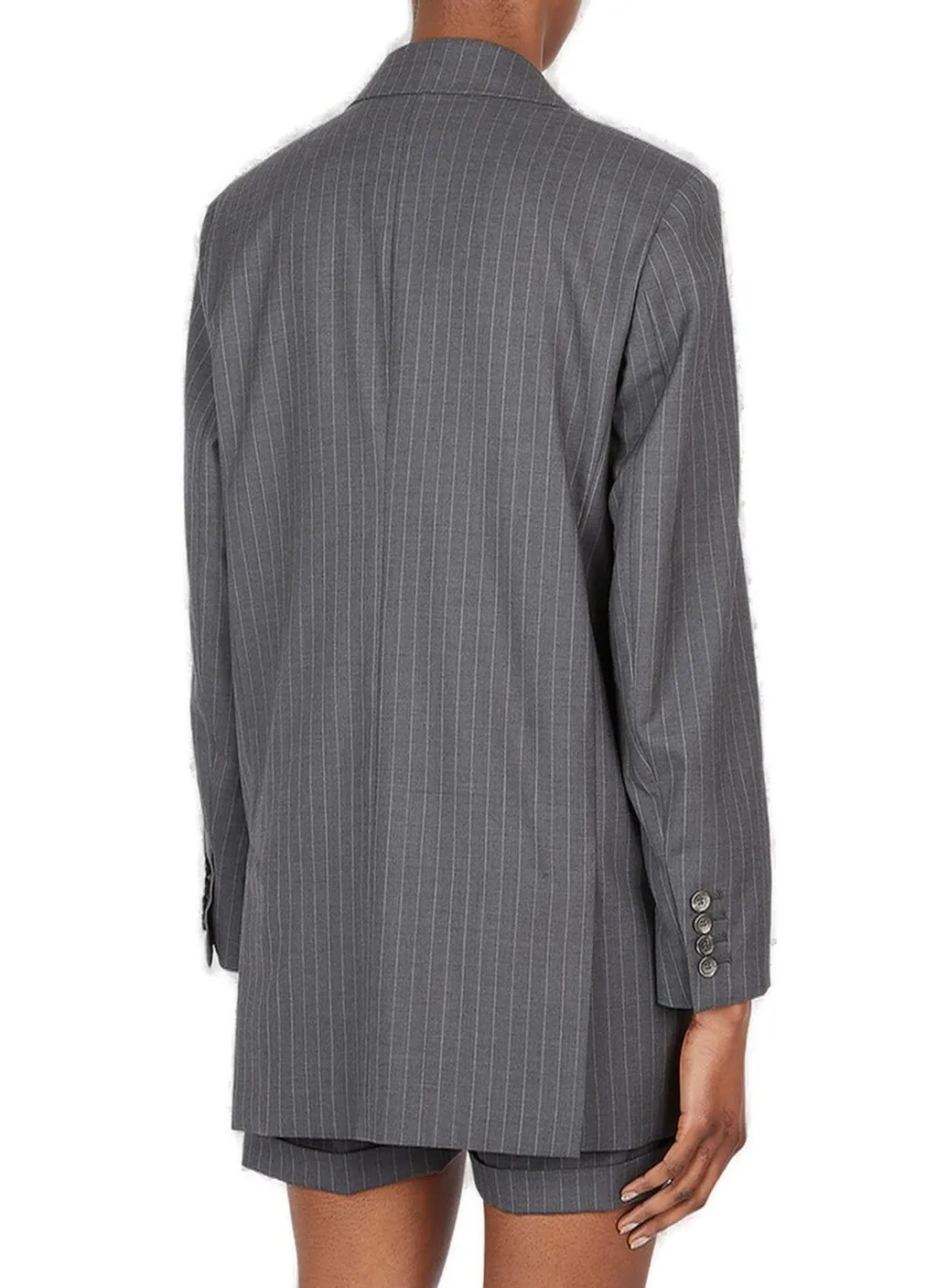 Max Mara Pinstriped Button-Up Blazer